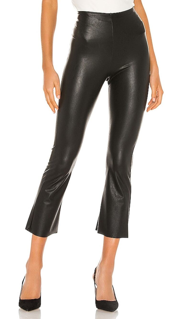 Commando Faux Leather Black Cropped Flare Pants Size S